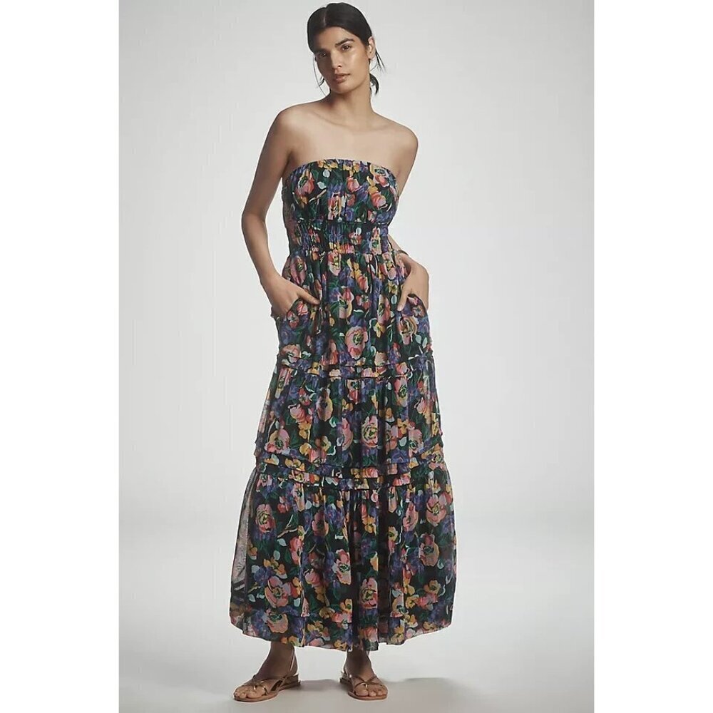 The Somerset Strapless Maxi Dress Floral L